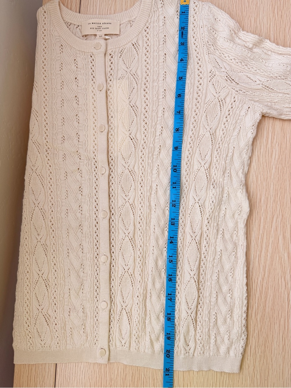 Sezane Ruben Cardigan Cream - Picture 8 of 10